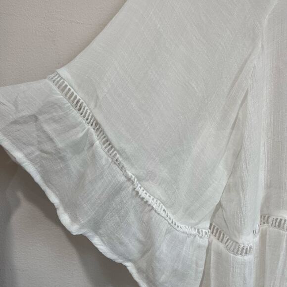 Cupshe White Ladder Cutout Tiered Cover Up Beach Shirt Dress Size M Resort - Picture 6 of 9